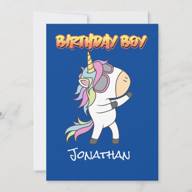 Invitation d'anniversaire de la licorne Extraordin (Devant)