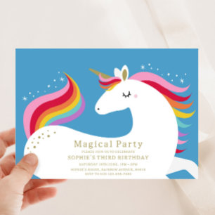 Invitation d'anniversaire de la licorne magique