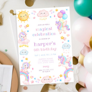 Invitation d'anniversaire de la licorne magique