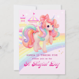 Invitation d'anniversaire de la licorne magique