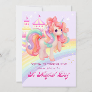 Invitation d'anniversaire de la licorne magique