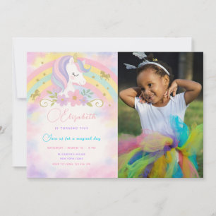 Invitation d'anniversaire de la licorne magique av