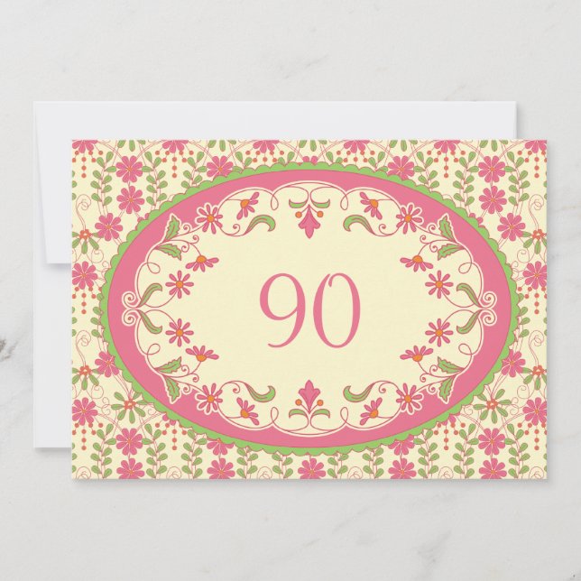 Invitation d'anniversaire de la marguerite victori (Devant)