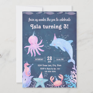 Invitation d'anniversaire de la mer