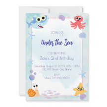 Invitation d'anniversaire de la mer