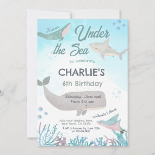 Invitation d'anniversaire de la mer
