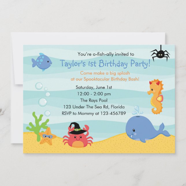 Invitation d'anniversaire de la mer (Boys Hallowee (Devant)
