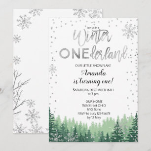 Invitation d'anniversaire de la neige de l'hiver d