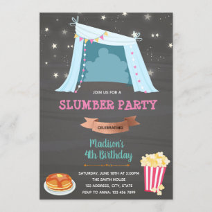 Invitation d'anniversaire de la nuit de Teepee