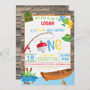 Invitation d'anniversaire de la pêche