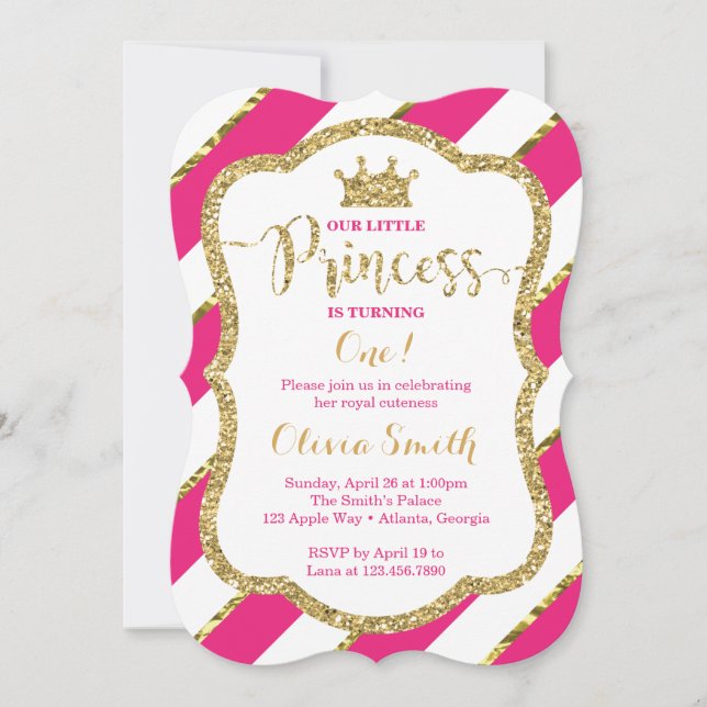 Invitation d'anniversaire de la petite princesse e (Devant)
