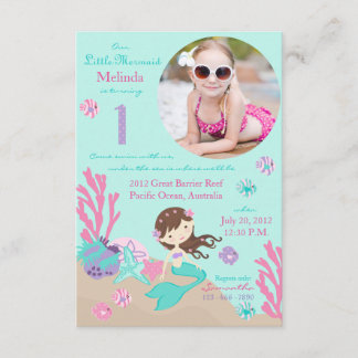 Invitation d'anniversaire de la petite sirène Lt B