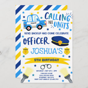 Invitations Faire Part Cartes Anniversaire Policiers Zazzle Fr