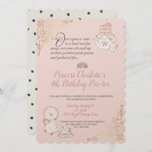 Invitation d'anniversaire de la Princess Tea Party
