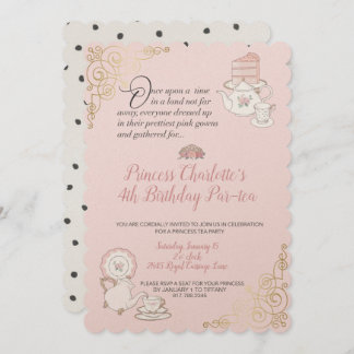 Invitation d'anniversaire de la Princess Tea Party