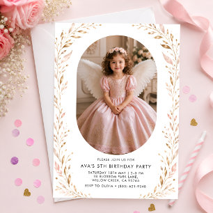 Invitation d'anniversaire de la princesse ange fil