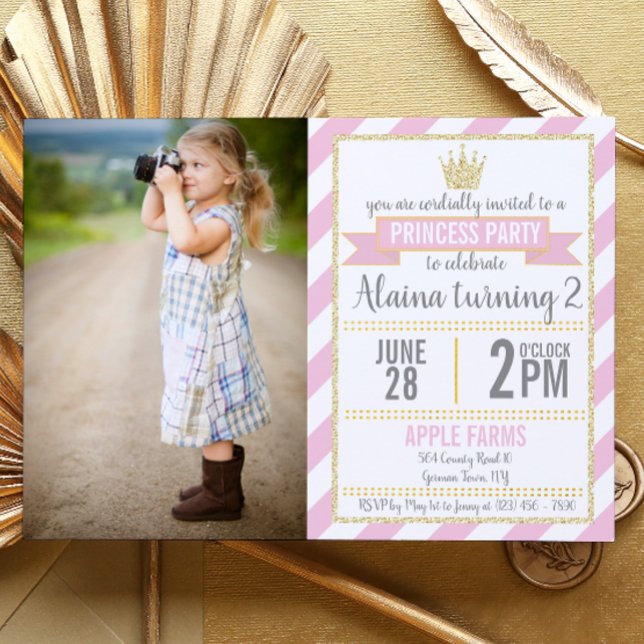 Invitation d'anniversaire de la princesse avec Par (Créateur téléchargé)