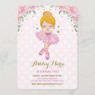 Invitations Faire Part Cartes Anniversaire Ballerine Zazzle Fr