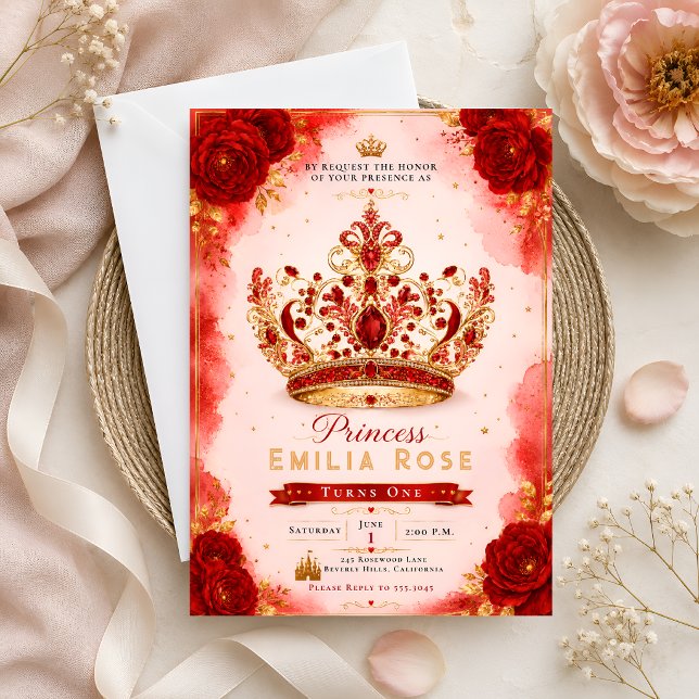 Invitation d'anniversaire de la princesse Couronne (Créateur téléchargé)