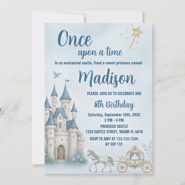 Invitation d'anniversaire de la princesse de Couro (Devant)