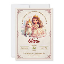 Invitation d'anniversaire de la Princesse Editable