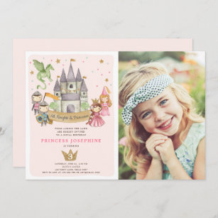 Anniversaire Chevalier Princesse Invitations Faire Part Cartes Zazzle