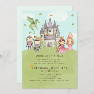 Invitations Faire Part Cartes Anniversaire Chevalier Princesse Zazzle