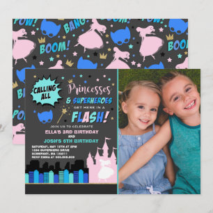 Invitation d'anniversaire de la princesse et du su