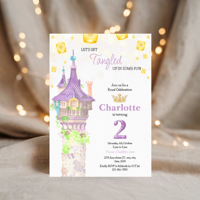 Invitation d'anniversaire de la princesse magique  (Créateur téléchargé)