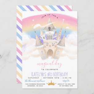 Invitation d'anniversaire de la princesse Rainbow