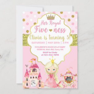 Invitation d'anniversaire de la princesse royale f