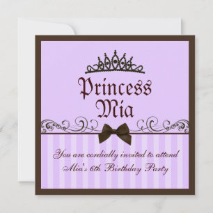 Invitation d'anniversaire de la princesse violette
