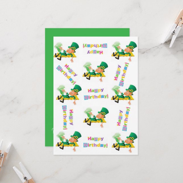 Invitation d'anniversaire de la Saint-Patrick (Devant/Arrière en situation)