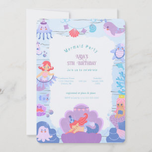 Invitation d'anniversaire de la Sirène magique