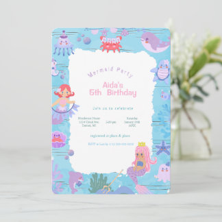 Invitation d'anniversaire de la Sirène magique