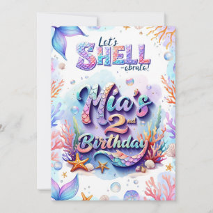 Invitation d'anniversaire de la Sirène Nom personn