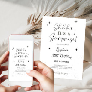 Invitation d'anniversaire de la surprise noire et
