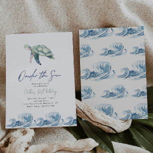 Invitation d'anniversaire de la tortue de mer
