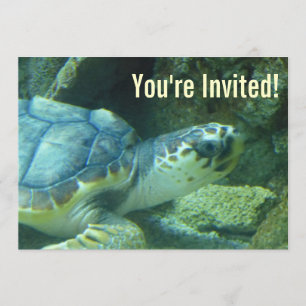 Invitation d'anniversaire de la tortue de mer