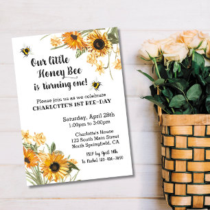 Invitation d'anniversaire de l'abeille à miel