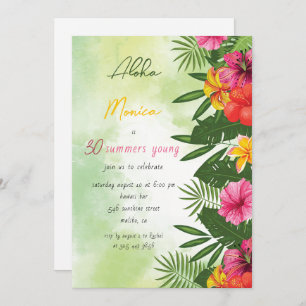 Invitation d'anniversaire de l'Aloha tropical
