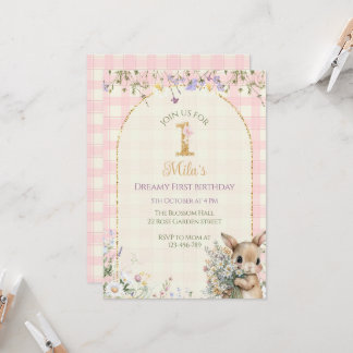 Invitation d'anniversaire de Lapin de Jardin 1ère