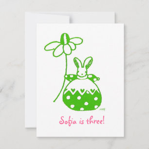 invitation d'anniversaire de lapin de marguerite v