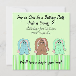Invitation d'anniversaire de lapin doux