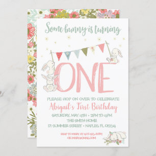 Invitation d'anniversaire de lapin, premier