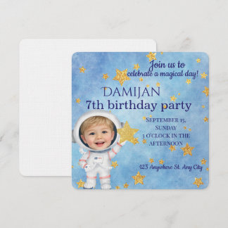 Invitation d'anniversaire de l'astronaute Little S