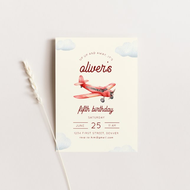 Invitation d'anniversaire de l'avion en vol (Créateur téléchargé)