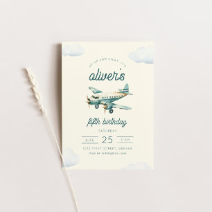 Invitation d'anniversaire de l'avion en vol