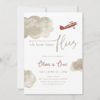 Invitation d'anniversaire de l'avion vintage
