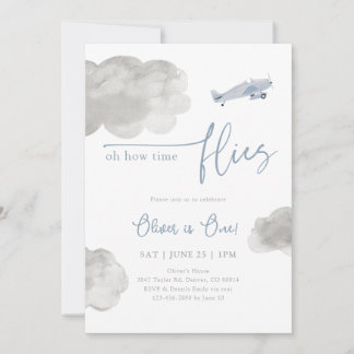 Invitation d'anniversaire de l'avion vintage
